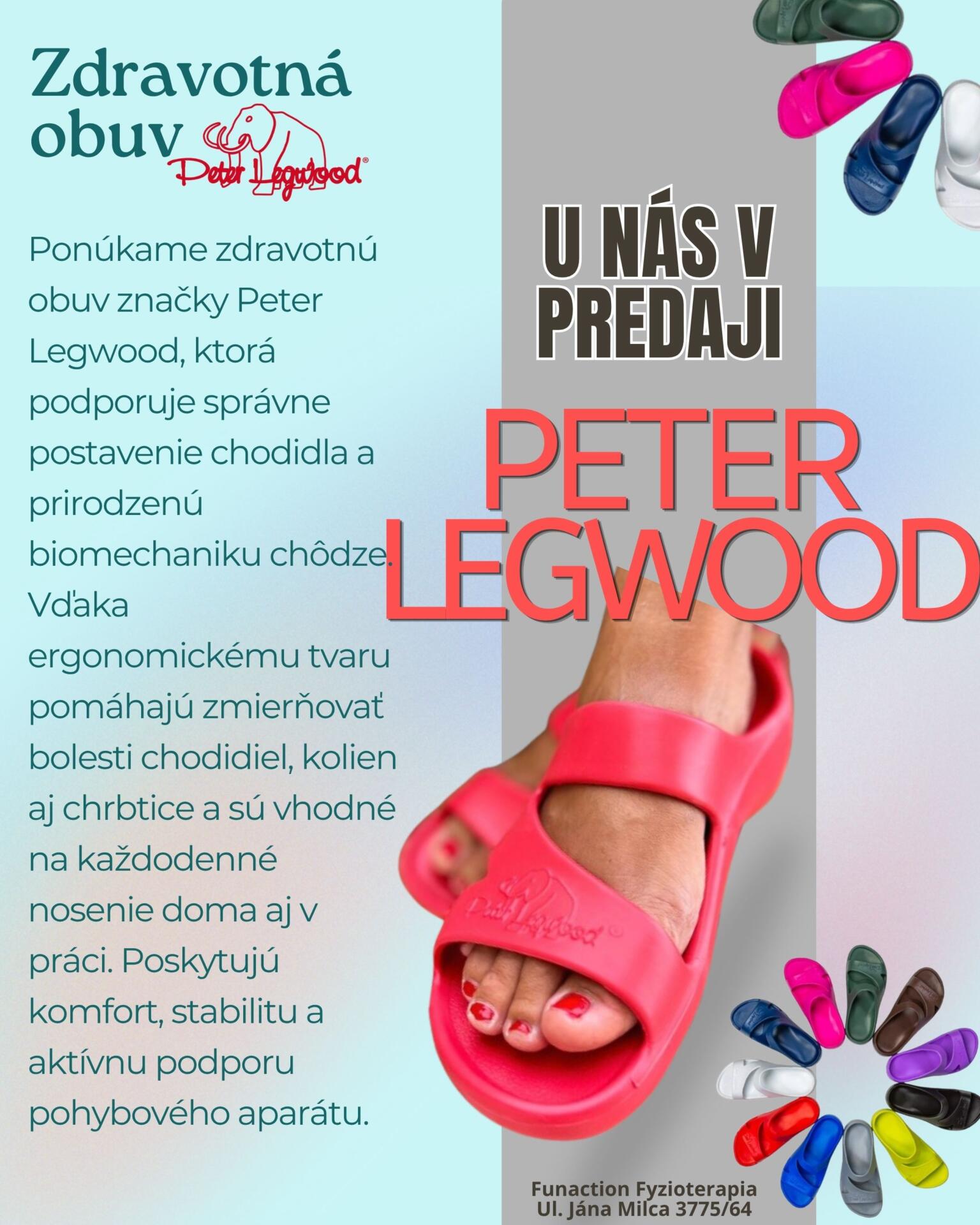 Bolesti chodidiel, kolien či chrbta?
Možno začínajú práve od topánok. 👣 Správne topánky = menej bolesti
📍Fyzioterapia + obuv = dvojnásobný efekt

Hlavný text:

V našej fyzioterapeutickej ambulancii nájdete zdravotné topánky Peter Legwood – ergonomické, ľahké a klinicky navrhnuté pre správne držanie tela, stabilitu a komfort pri každom kroku 👟✨

👣 Komfort • Stabilita • Úľava od bolesti
 
✔️ ľahké a priedušné
✔️ pohodlné na celodenné nosenie
✔️ vhodné doma aj vonku
✔️ antibakteriálny povrch
✔️ nastaviteľné podľa chodidla
✔️ vhodné pri plochonoží
✔️ pomáhajú pri bolestiach kolien, bedier a chrbtice
✔️ ergonomické – podporujú správne nastavenie kĺbov
✔️ odporúčané fyzioterapeutmi

📍 Vyskúšajte osobne u nás: Žilina, ul. Jána Milca 3775/64