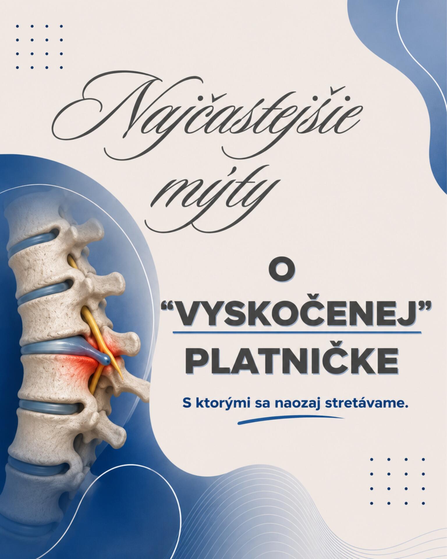 Platničky sú často strašiakom, no mnohé tvrdenia, s ktorými sa v praxi stretávame, nie sú úplne pravdivé. Nález na MRI ešte nemusí znamenať bolesť ani zákaz pohybu. 
Chrbtica nie je krehká – správne zvolený pohyb a postupné zaťažovanie sú dôležitou súčasťou návratu k bežnému životu. 💙

Ktorý z týchto mýtov ste už počuli vy? Napíšte nám do komentára. 👇

#fyzioterapia #platnicky #bolestchrbta #chrbtica #pohybbezbolesti #funactionfyzioterapia